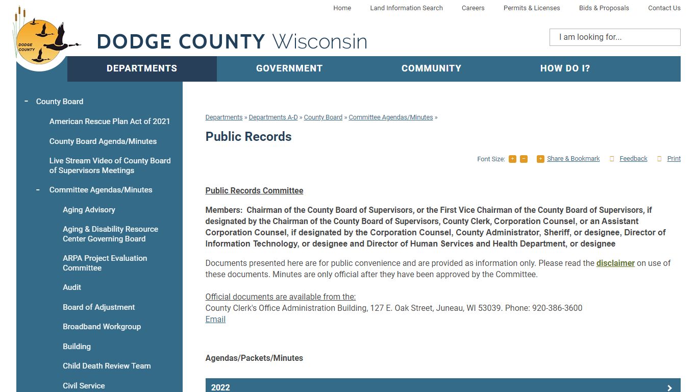 Public Records | Dodge County, WI