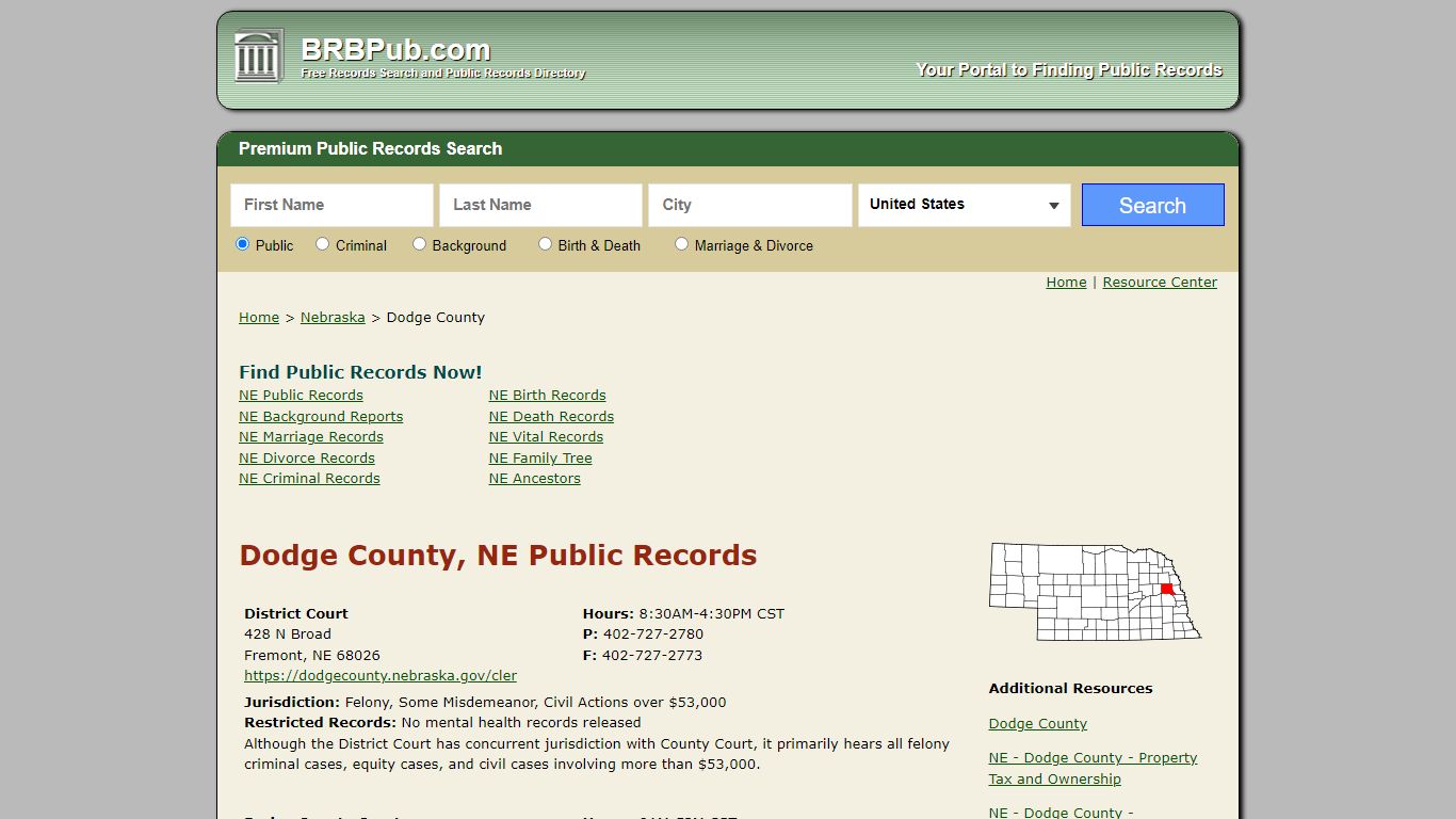 Dodge County Public Records | Search Nebraska Government ...