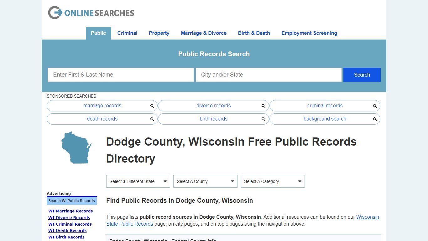 Dodge County, Wisconsin Public Records Directory