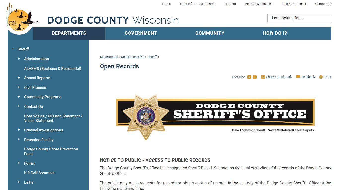 Open Records | Dodge County, WI