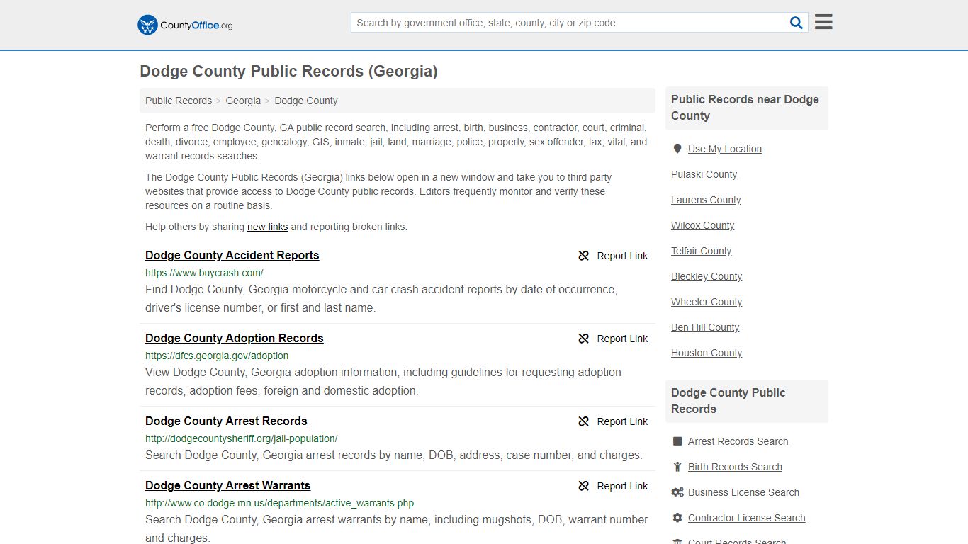 Public Records - Dodge County, GA (Business, Criminal, GIS ...