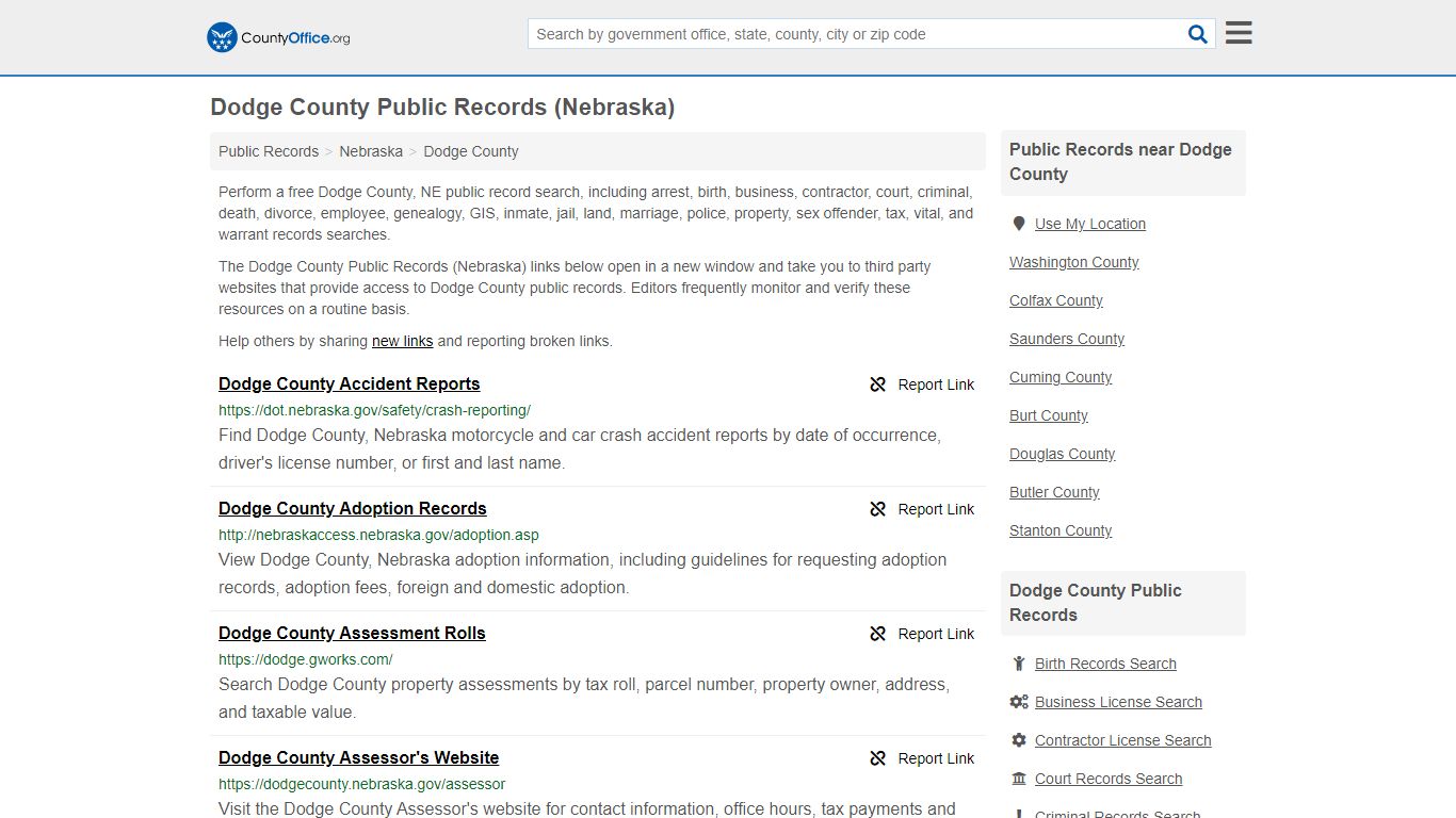 Public Records - Dodge County, NE (Business, Criminal, GIS ...